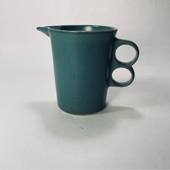Bennington Potters Trigger Teal Creamer Double Handle Mid-Century Modern 1394 - Picture 3 of 13